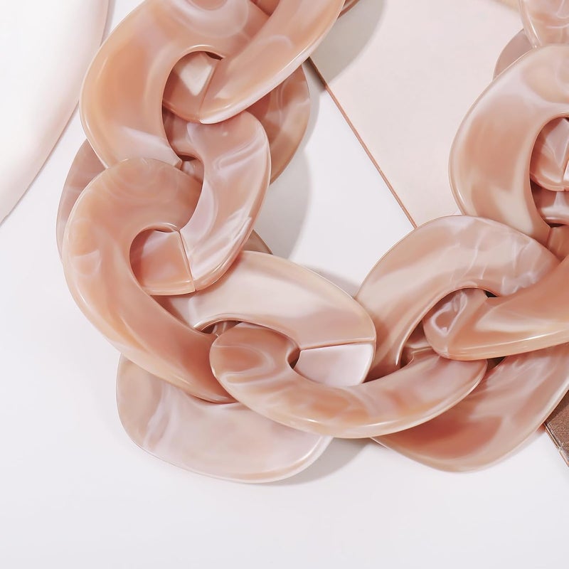 Bocar Statement Chunky Acrylic Cuban Choker Necklace Fashion Bib Collar Chain Necklace for Women(NK-10666) - Image 5